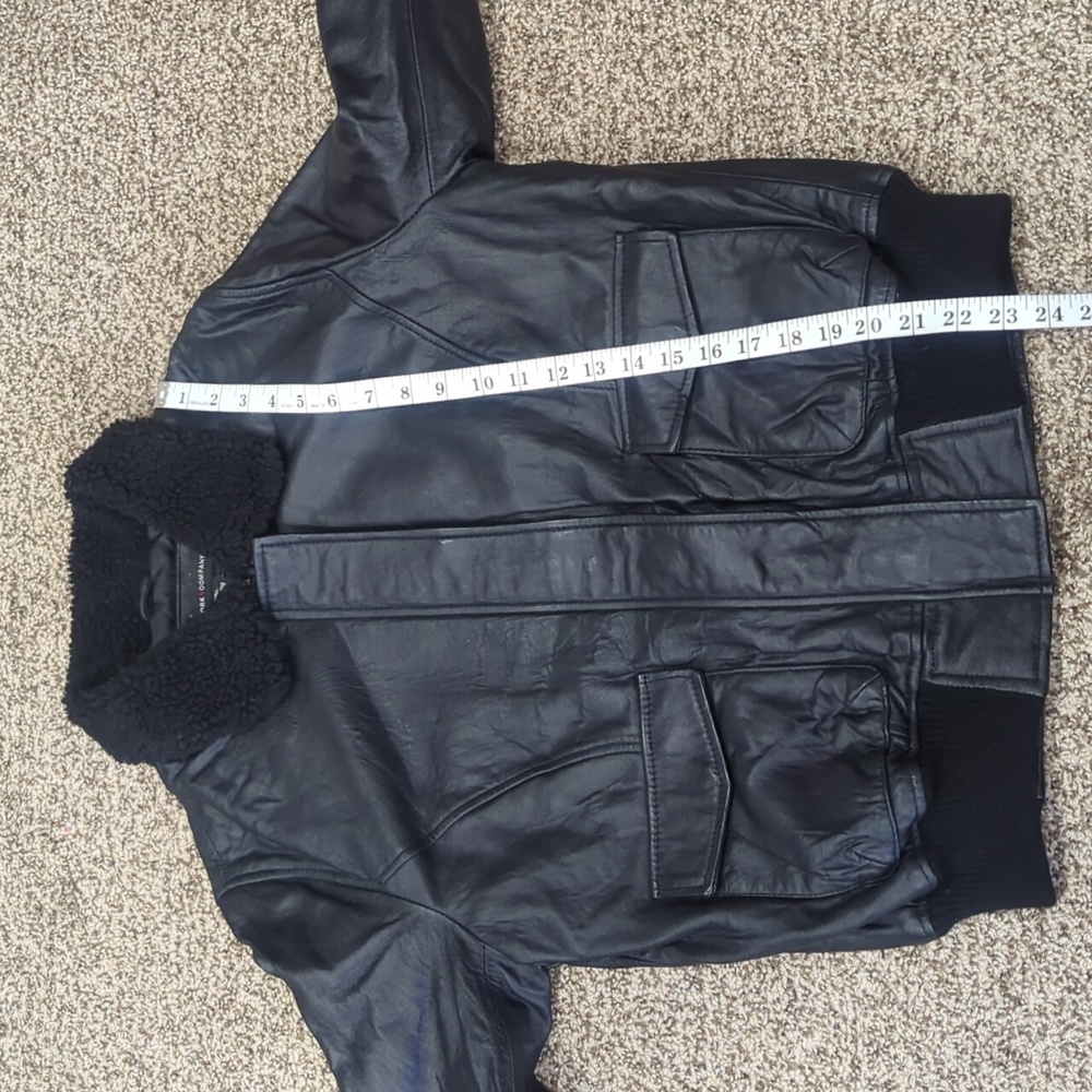 New York & Company leather bomber jacket black size large - Picture 6 of 11